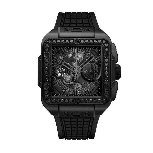 HUBLOT スクエア・バン ウニコ オールブラック ダイヤモンド 821.CX.0140.RX.1200