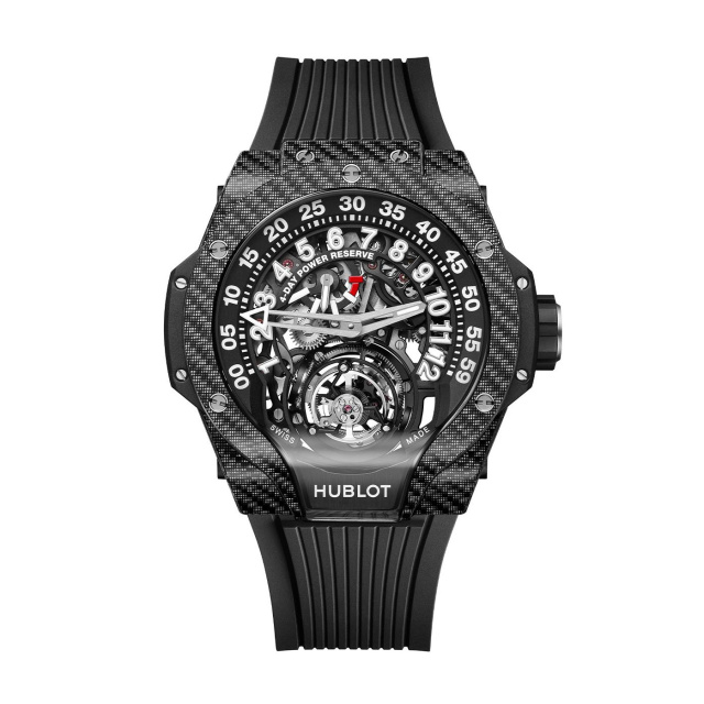 HUBLOT MP-13 トゥールビヨン バイ-アクシス レトログラード ブラックカーボン 913.YT.1170.RX